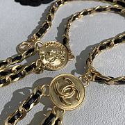 Chanel Vintage Triple Row Chain Belt Gold Black - 6