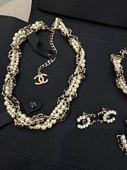 Chanel Pearl Lambskin Chain CC Brooch Gold Black - 3