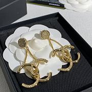 Chanel Pendant Earrings Metal & Strass Golden & Crystal ABH952 - 5