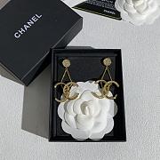 Chanel Pendant Earrings Metal & Strass Golden & Crystal ABH952 - 3