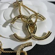 Chanel Pendant Earrings Metal & Strass Golden & Crystal ABH952 - 2