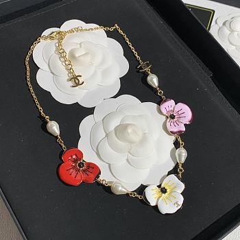 Chanel Long Necklace Metal, Resin & Glass Pearls Golden, Multicolor, Black & Pearly White ABH969