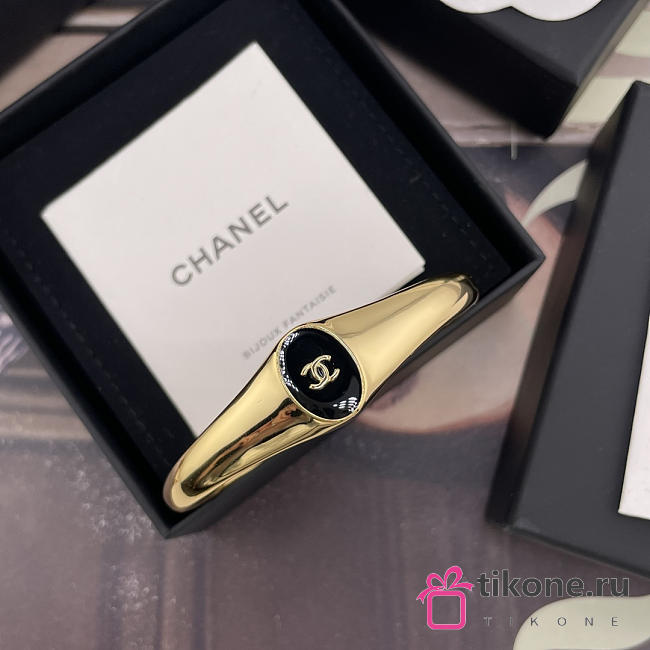 Chanel Cuff Metal & Resin Gold & Black ABI055 - 1