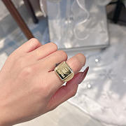 Celine Triomphe Square Signet Ring in Brass with Gold Finish - 6