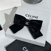 Celine Bow Hair Clip Velvet Black - 1