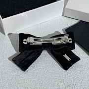 Celine Bow Hair Clip Velvet Black - 5