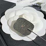 Celine Brooch Metal, Glass & Diamanté Silvery, Transparent, Green & Crystal ABH853 - 3
