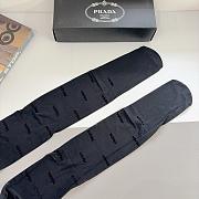 Prada Inspired Velvet Logo Tights Black  - 2