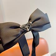 Prada Bow Hair Clip Satin Black - 3