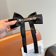 Prada Bow Hair Clip Satin Black - 2