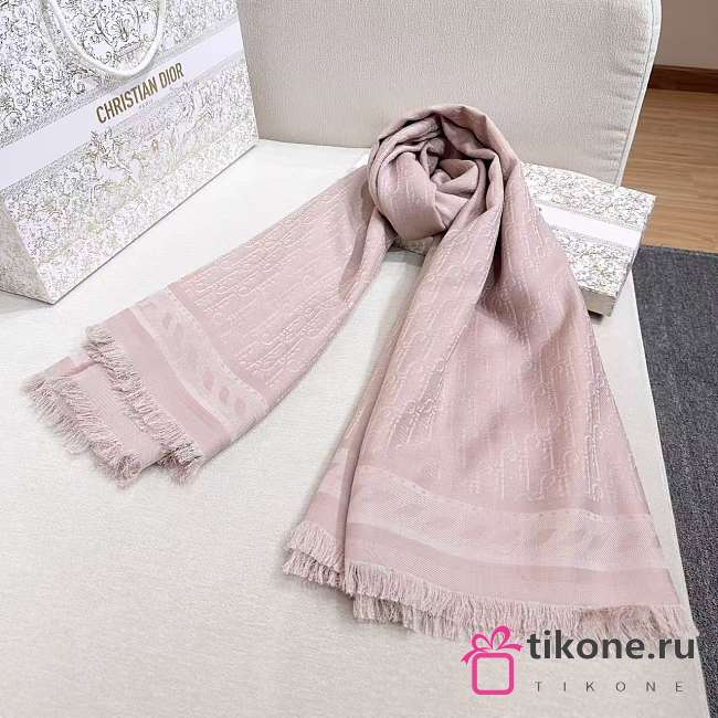 Dior Oblique Stole Rose des Vents Cotton, Wool and Silk - 203x73cm - 1