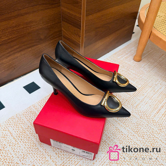 Ferragamo Maxi Gancini Pump Black 7cm - 1