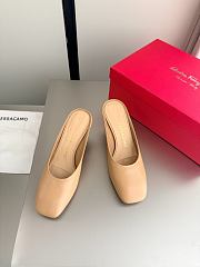  Ferragamo S-shaped Heel Mule Camel 5cm - 2
