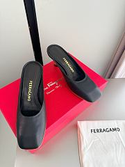  Ferragamo S-shaped Heel Mule Black 5cm - 5