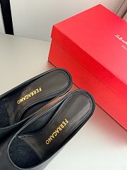  Ferragamo S-shaped Heel Mule Black 5cm - 6