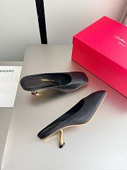  Ferragamo S-shaped Heel Mule Black 5cm - 1