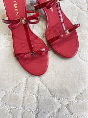 Ferragamo Bow T-strap Kitten-heel Sandals Red 5cm - 3