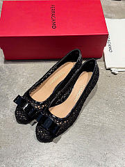 Ferragamo Macramé Vara Bow Pump Black 3cm - 4