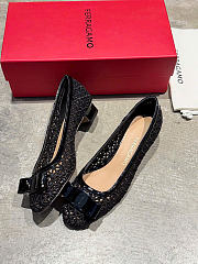 Ferragamo Macramé Vara Bow Pump Black 3cm - 5