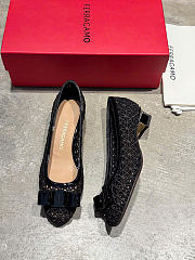 Ferragamo Macramé Vara Bow Pump Black 3cm - 6