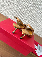 Ferragamo S-shaped Heel Slingback Natural Brown 5cm - 2
