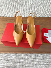 Ferragamo S-shaped Heel Slingback Natural Brown 5cm - 5