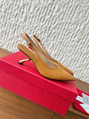 Ferragamo S-shaped Heel Slingback Natural Brown 5cm - 3