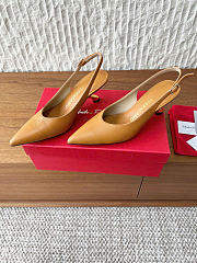 Ferragamo S-shaped Heel Slingback Natural Brown 5cm - 4