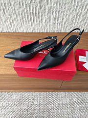 Ferragamo S-shaped Heel Slingback Black 5cm - 6