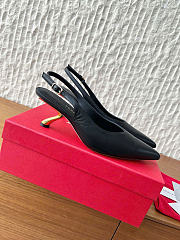 Ferragamo S-shaped Heel Slingback Black 5cm - 4