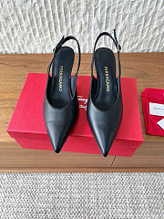 Ferragamo S-shaped Heel Slingback Black 5cm - 2