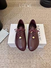 Loewe Pebble Soft Lace-up in Nappa Calfskin Dark Burgundy - 5