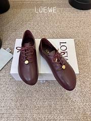 Loewe Pebble Soft Lace-up in Nappa Calfskin Dark Burgundy - 4