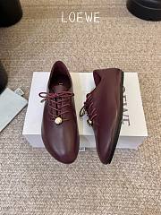 Loewe Pebble Soft Lace-up in Nappa Calfskin Dark Burgundy - 3