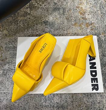 Loewe Origami Flap Back Pump in Lambskin Yellow Sunshine 7cm