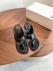 Loewe Toggle Sandal In Shiny Smoot Calfskin Black 9cm - 5