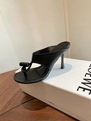 Loewe Toggle Sandal In Shiny Smoot Calfskin Black 9cm - 2