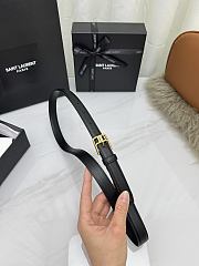 YSL Cassandre Leather Belt In Black 2cm - 6