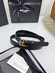 YSL Cassandre Leather Belt In Black 2cm - 5