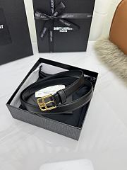 YSL Cassandre Leather Belt In Black 2cm - 3