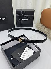YSL Cassandre Leather Belt In Black 2cm - 2