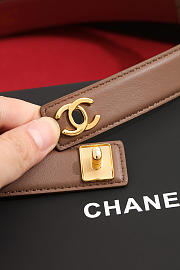 Chanel Leather Belt Calfskin & Metal White & Gold AAC406 - 2