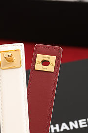 Chanel Leather Belt Calfskin & Metal White & Gold AAC406 - 3