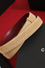 Chanel Leather Belt Suede Calfskin & Metal Dark Beige & Gold AAC406 - 5