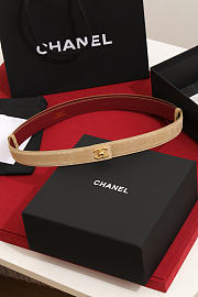 Chanel Leather Belt Suede Calfskin & Metal Dark Beige & Gold AAC406 - 6