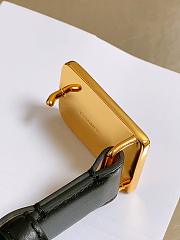Leather Belt Calfskin & Metal Black, Beige & Golden 3cm - 4