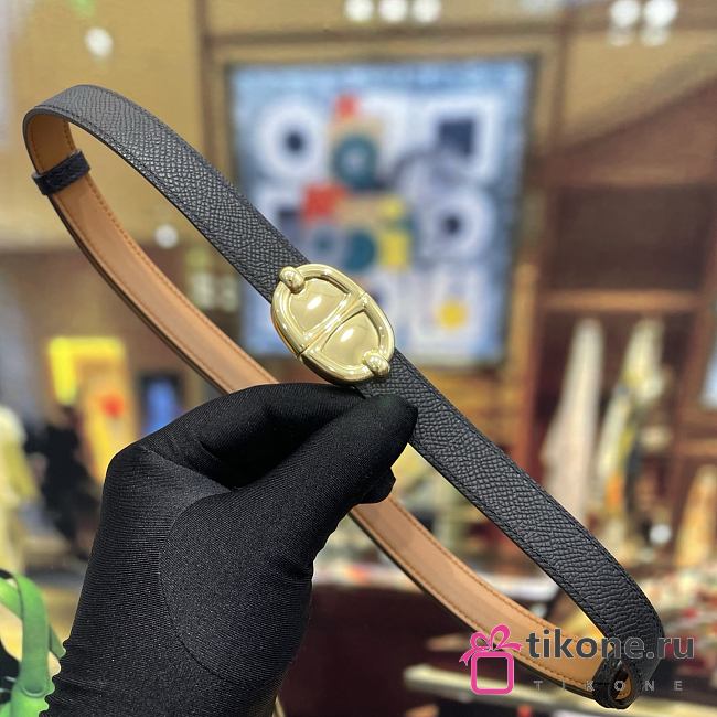 Hermes Thalassa 18 Belt Epsom Calfskin Black Gold - 1