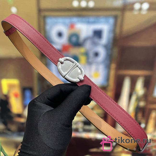 Hermes Thalassa 18 Belt Epsom Calfskin Rouge H Silver - 1