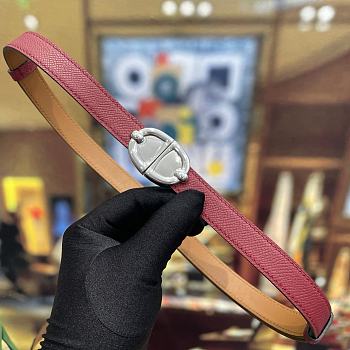 Hermes Thalassa 18 Belt Epsom Calfskin Rouge H Silver
