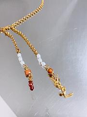 YSL Cassandre-Tone And Resin Chain Belt in Gold - 2